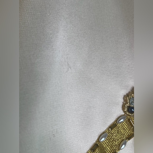 House of De Langhe Vintage Beaded Satin 3/4 Sleeve Blazer Jacket Cream Ivory - Picture 8 of 11